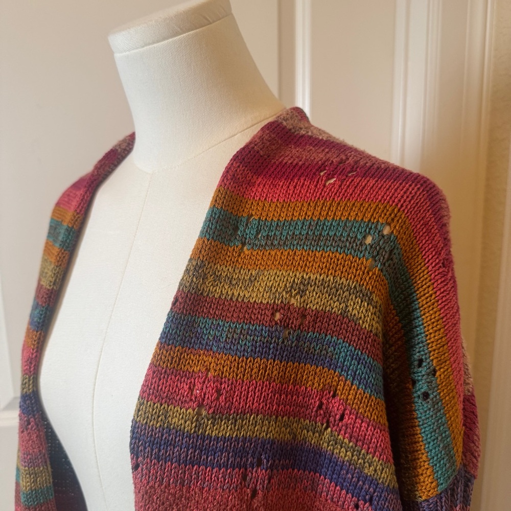 Peruvian Connection Vibrant Striped Cardigan - image 2